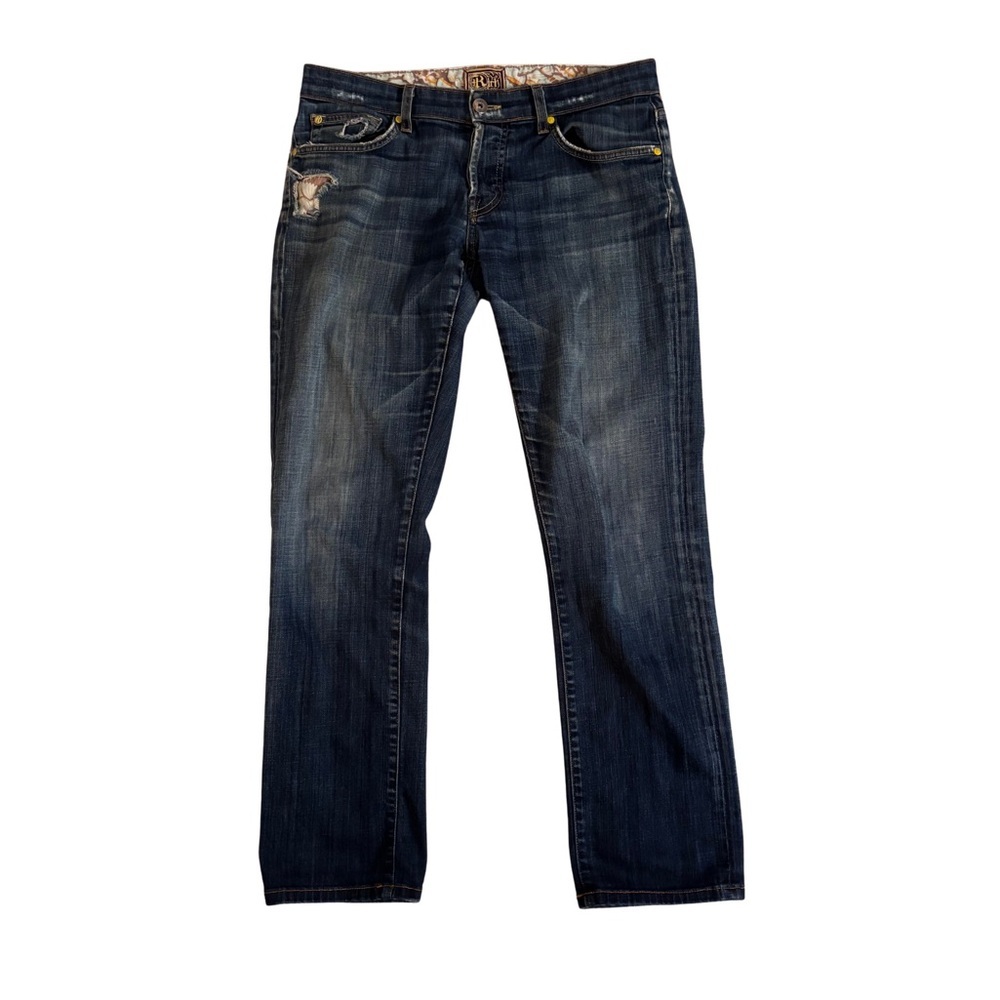 Rich & Skinny Straight Leg Low Rise Blue Jeans